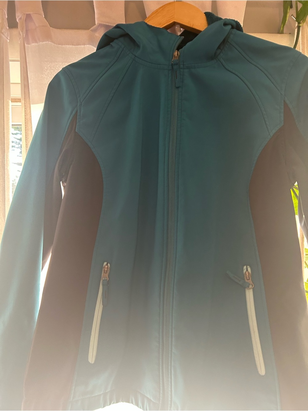 Teal and Black Hooded Utility Jacket - Women's Lightweight Outdoor Coat